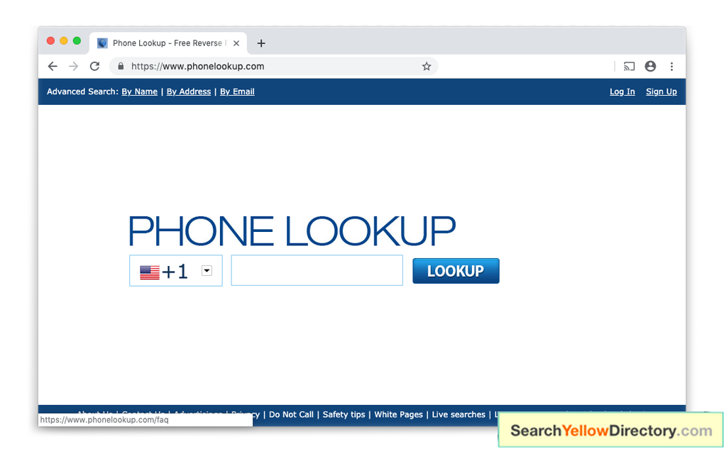 Screenshote PhoneLookup.com